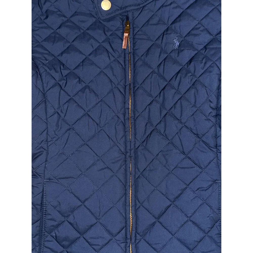 Ralph Lauren Girls Quilted Jacket Navy Blue Size Large 12-14 Youth Lightweight